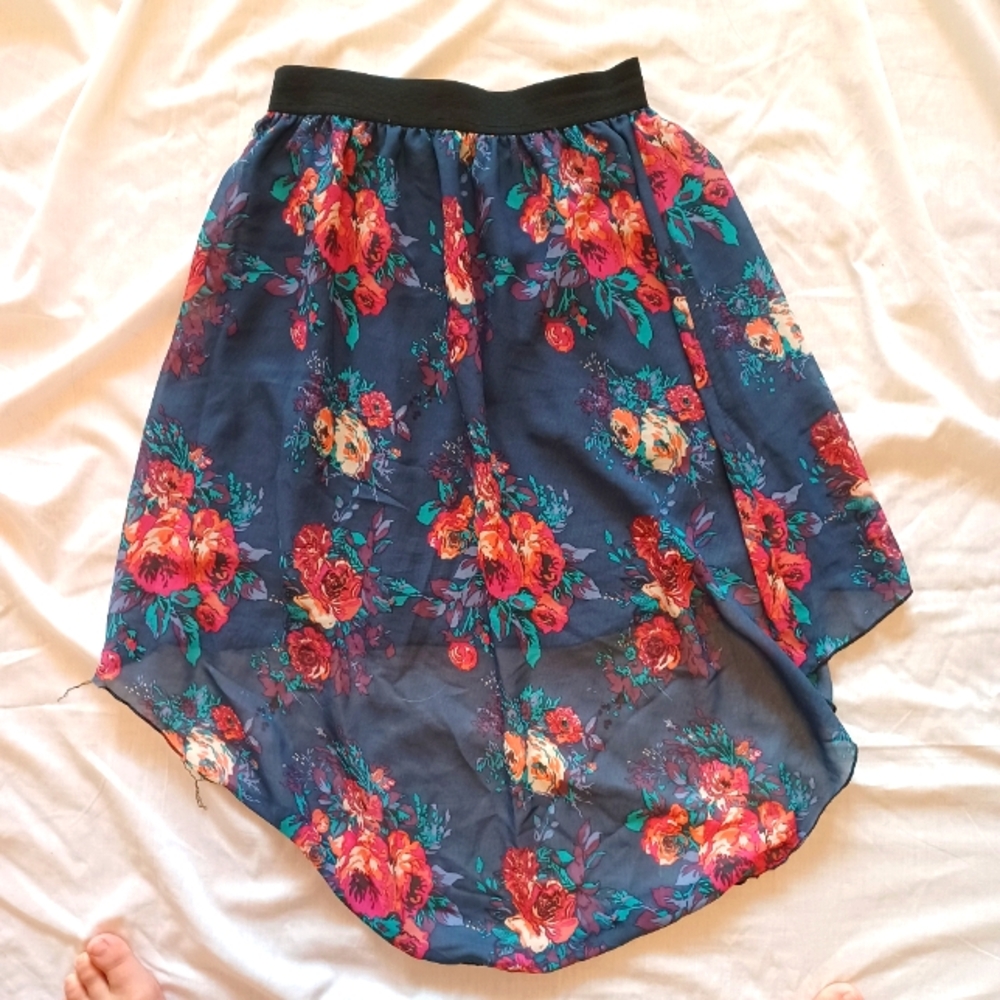 Charlotte Russe Floral High Low  Skirt